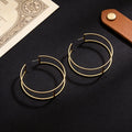DUOYING 2026 New Arrival European American Fashion Geometric Hollow Double Metal C Shaped Big Round Hoop Earrings for Women