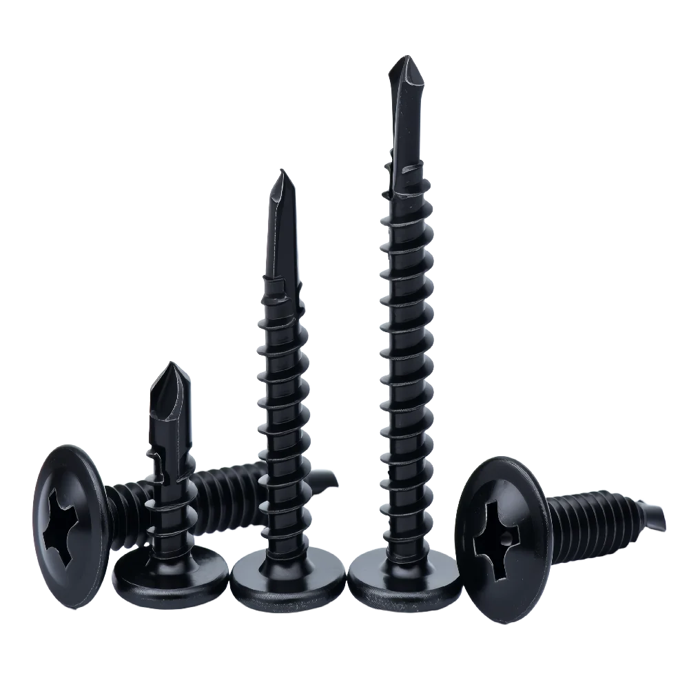 Black 410 Stainless Steel Phillips Pan Head Self Drilling Screws Cross Recess Drilling Fasteners for Metal & Wood