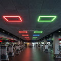 RGB LED Square Frame Ceiling Light Fixture 4-Bar Design Multicolor Decorative Lamp for KTV and Stage