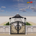 Wrought Iron Main Gate Designs for Villas Residences 6 Feet High Durable Iron Structure with Elegant Artistic Metalwork