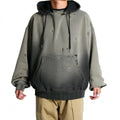 Men's 100% Cotton Custom Logo Distressed Hoodie with Ripped Details Oversized Fit Streetwear Style Versatile Casual Top