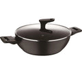 Bergner Copper Low Casserole 28cm 4.2L with lid in forged aluminum black