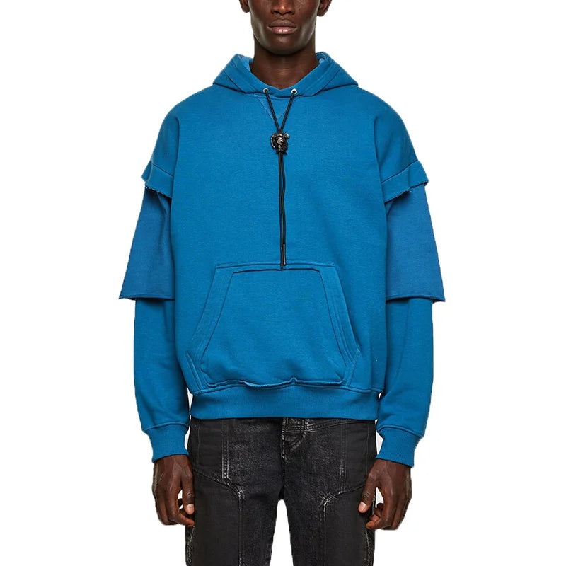 Custom Logo Streetwear Plus Size Men's Hoodie Heavy Weight Embossed Pullover Fleece Plush Hoodies