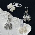 Mengda Metal Silver Bow Keychain Niche Design Bag Pendant Accessories