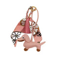 Factory Stock Custom Dog Designer Pu Leather Key Chain Bag Charm Pendant Car Keyring Luxury Tassel Keychain