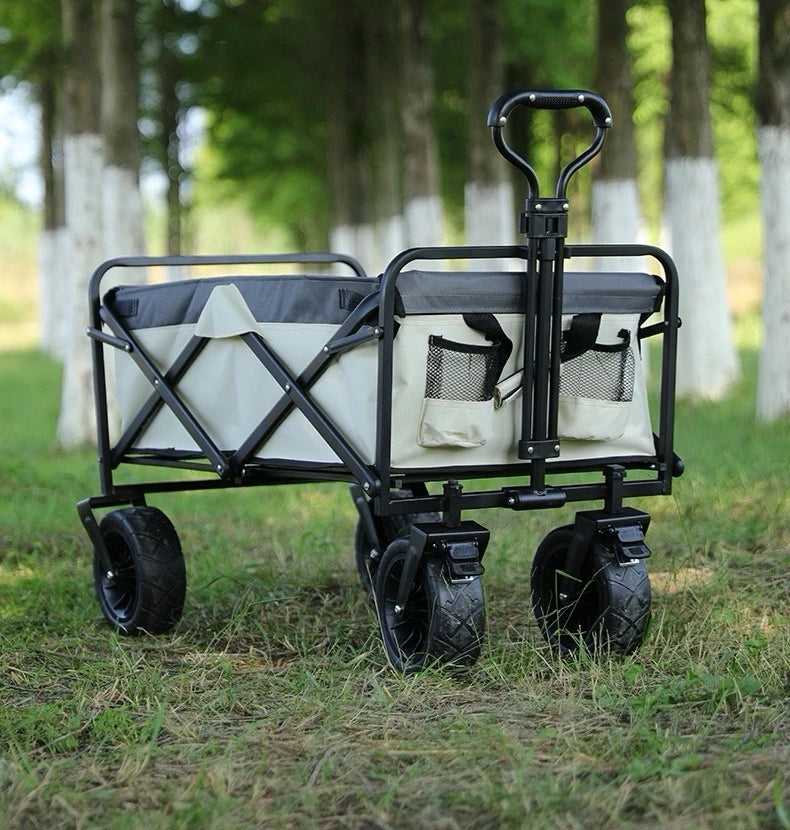 Customizable Folding Trolley Wagon Cart Portable and Foldable for Camping and Outdoor Shopping OEM Supported Brake Wagon Cart