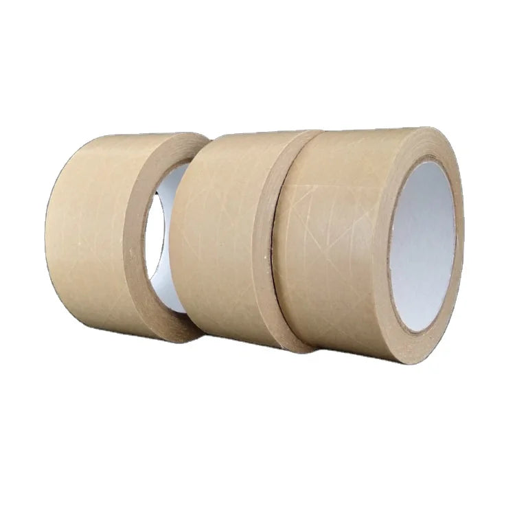 Qpack Acrylic Butyl Waterproof Eco-friendly Kraft Paper Tape for Carton Sealing Custom Logo Single Sided Water Activated