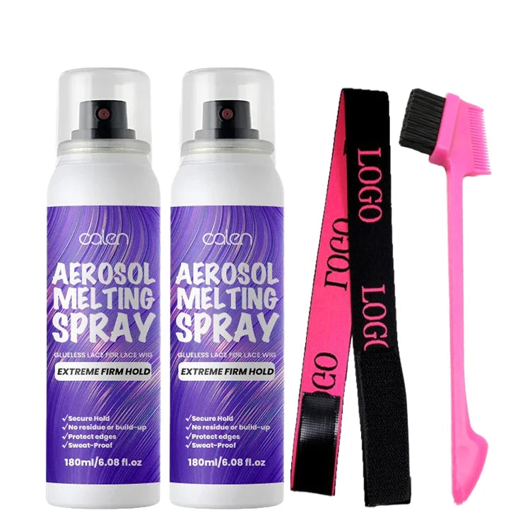 180ml Private Label Fast Glueless Strong Hold Wig Lace Aerosol Melt-in Hair Extension Tool Glueless Wig Lace Fast Strong Hold