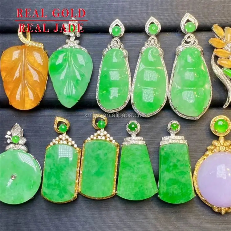 18K Gold Diamond Pendant a Grade Jadeite Laughing Buddha White Gold Jade Buddha Pendant Necklace