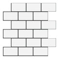 White & Black Grout Peel-and-Stick Tiles Edgy Decor for Modern Contrast Spaces