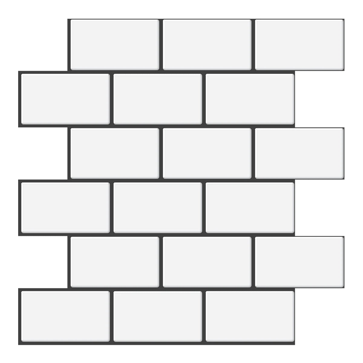 White & Black Grout Peel-and-Stick Tiles Edgy Decor for Modern Contrast Spaces