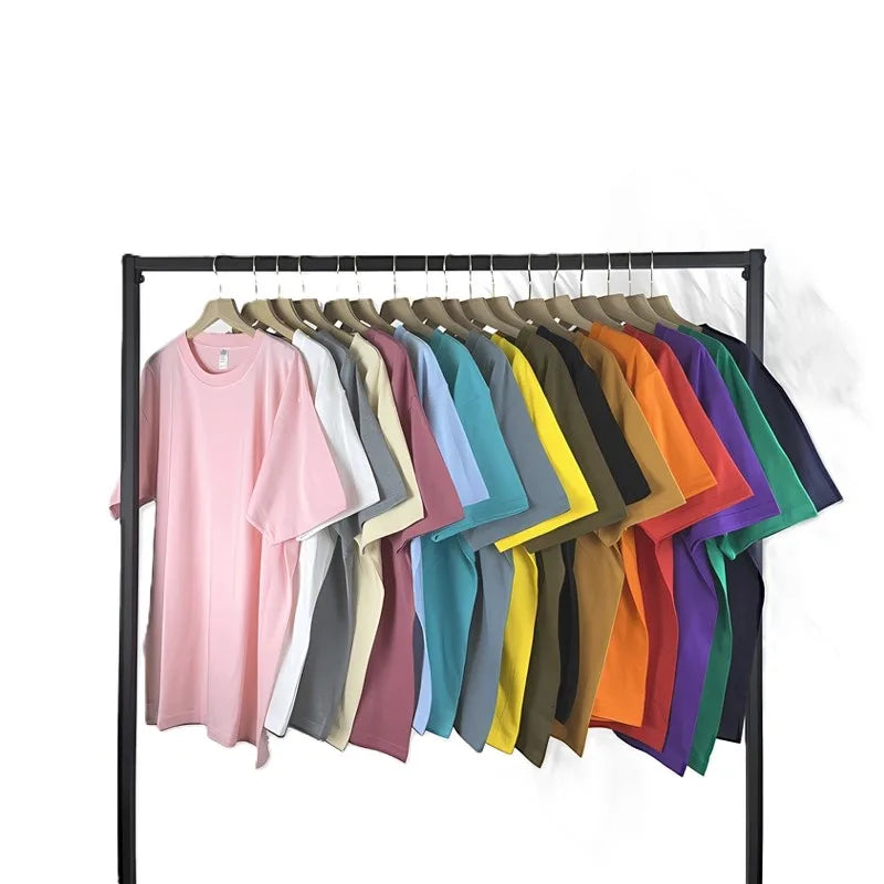 China Bangladesh Factory Price OEM Customized Logo Embroidery 250g Heavyweight Cotton Short Sleeve Loose Fit Summer Mens T Shirt
