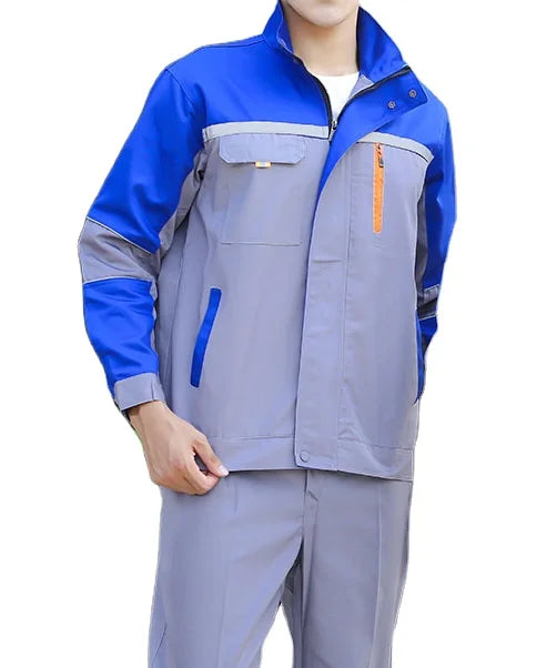 Oem Customize logo Suit Mens Long and Short Sleeve Wear Resistant Reflective Strip Work Clothes Auto Repair Shop Work Clothes