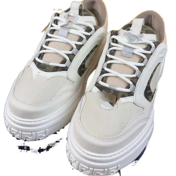 Men Genuine Leather Low Cut Urban Sneakers Lightweight Anti-Odor Box Comfortable Daily Wear Lace-Up Walking Shoes Flexible