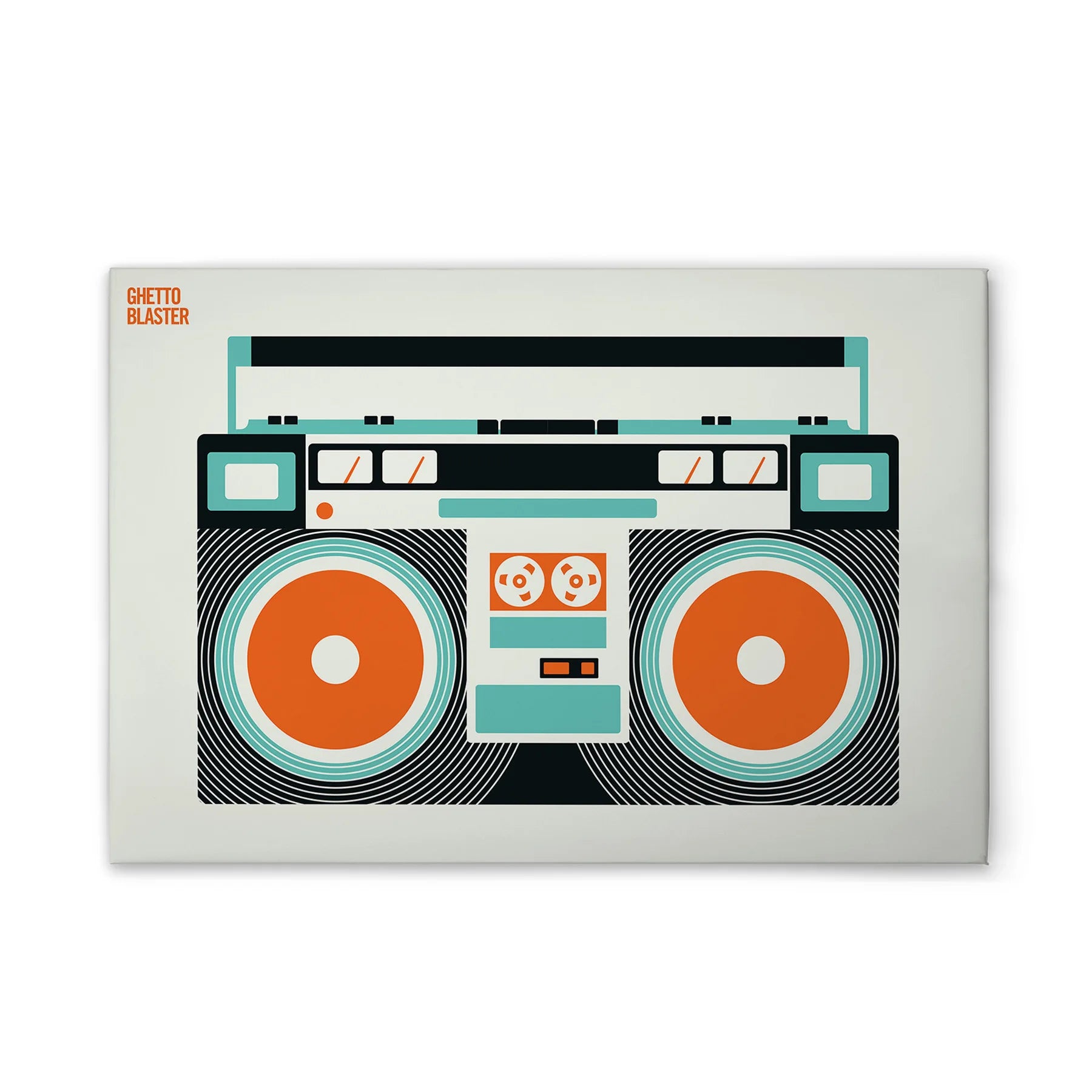 Made In Germany - Home Decor Canvas Picture Retro Ghettoblaster - Wall Painting Mural In Cream And Black - Stretcher Frame Art