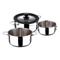 Cookware set with stainless steel saucepans (16 20 24cm) and glass lids by FOODIES MasterPRO