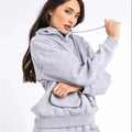 New Arrival Women's Stacked Flared Pants Set Heavyweight French Terry Matching Sweatsuit Short Length Tops Ladies' Tracksuit