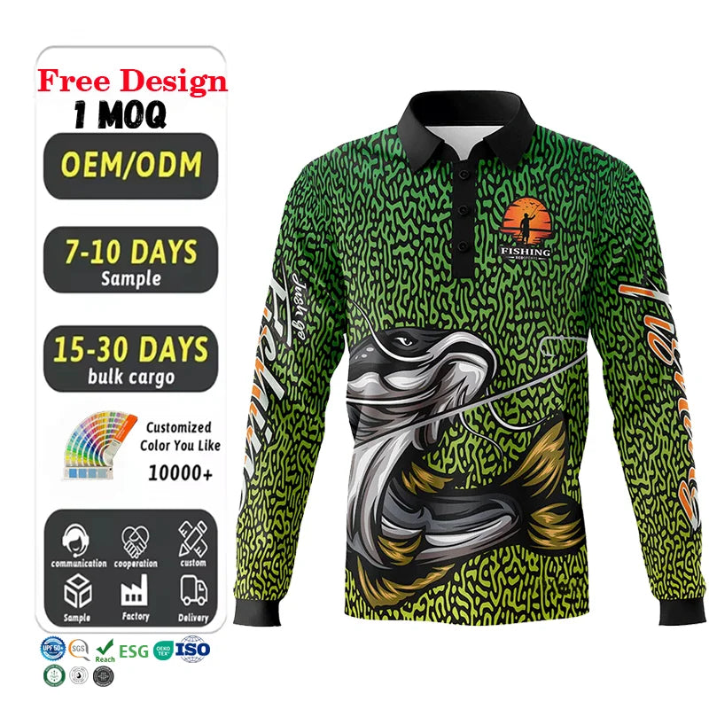 Custom Performance Uv protection Quick Dry Uv Upf Bamboo Sublimation Wholesale Long Sleeve for Men Hood Fishing t Shirt Jersey