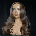 Luxury Brown Body Wave Human Hair Wig 13x4 13x6 HD Transparent Lace Natural Hairline Glueless Wig Pre Plucked