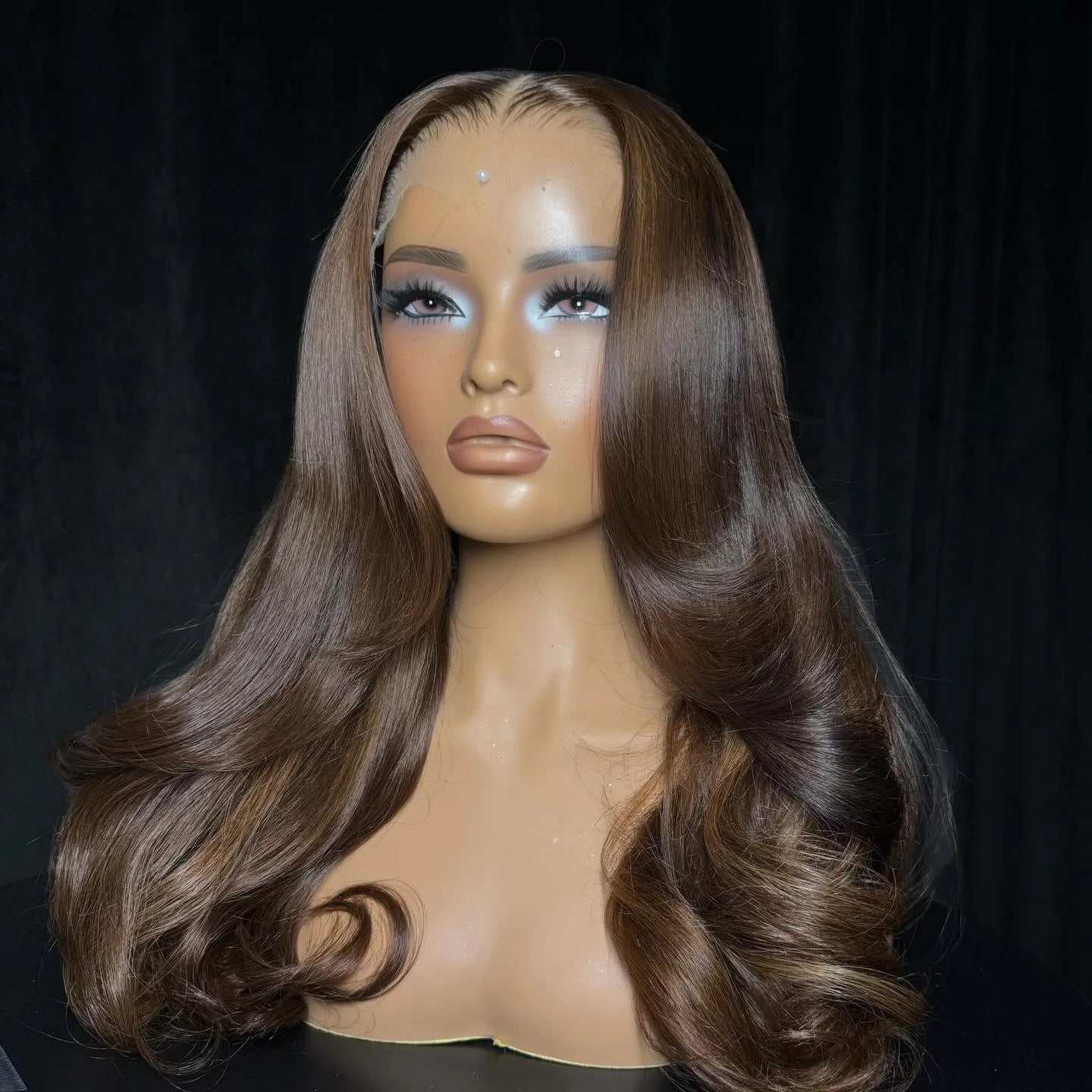 Luxury Brown Body Wave Human Hair Wig 13x4 13x6 HD Transparent Lace Natural Hairline Glueless Wig Pre Plucked