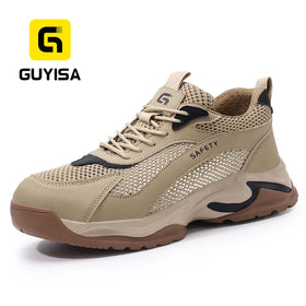GUYISA Microfiber and Fly Woven Fabric Upper Solid MD Sole New Style Safety Shoes for Summer