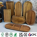 Wholesale Dishes Plates Customized Wood Service Tray Plate Wooden Coffee Snack Fruit Tea Cake Plate for Home Display Tray MegaBDM