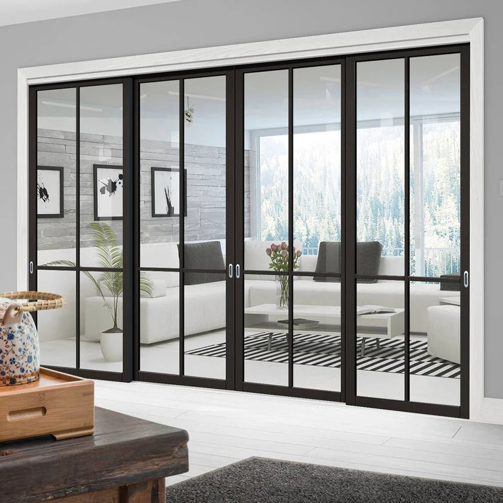 Modern Design Aluminum Folding Door for Garden and Outdoor Openings Patio Style with Glass and Fiberglass Screen Netting