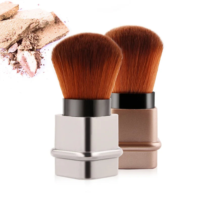 Private Label Soft Gold Retractable Makeup Nail Art Dust Brushes with Cover