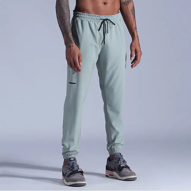 Summer Thin Breathable Zipper Pockets Men's Running Athletic Clothing Gym Fitness Joggers Pants