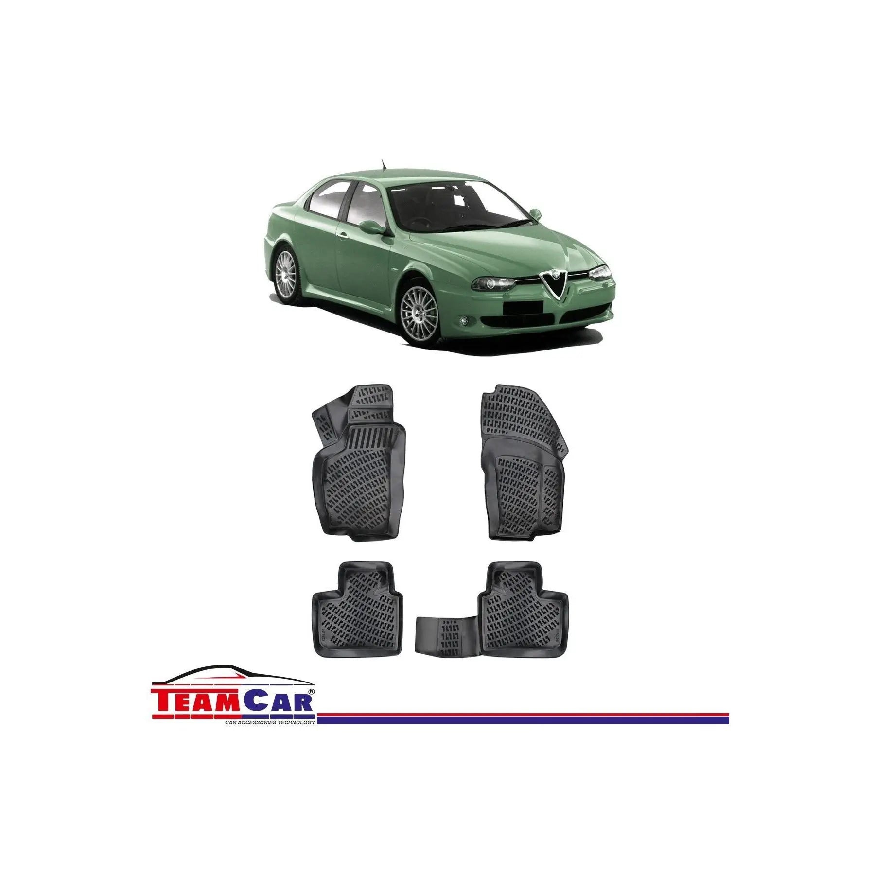 Alfa Romeo 156 1997-2007 Compatible 3D Vehicle Special Production Black Pool Mat One Size Made in TR
