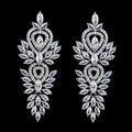 MOQ 2pcs Wholesale ZIRCON Wedding Big Statement Fashion Jewelry Unique Drop Earrings Gold Plated Stainless Steel Princess Cut JR