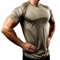 2025 Men's Solid Short Sleeve T-Shirt Super elastic Skinny Fit Gym Joggers Workout Gym Fitness Shirt For Men