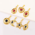 Wholesale Copper 18K Gold Plated Hollow Pendant Set Geometric Shapes Zircon Fashion Jewelry for Necklace Making Gift
