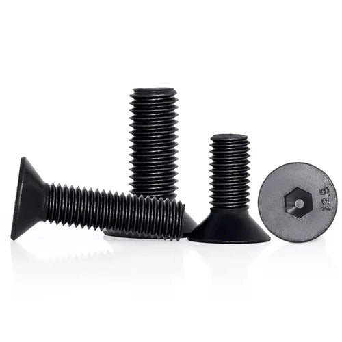 #2 #4 #6#8 #10 1/4 Inch UNC UNF Imperial Black Steel Flat Head Bolts Hex Socket Countersunk Head Screws