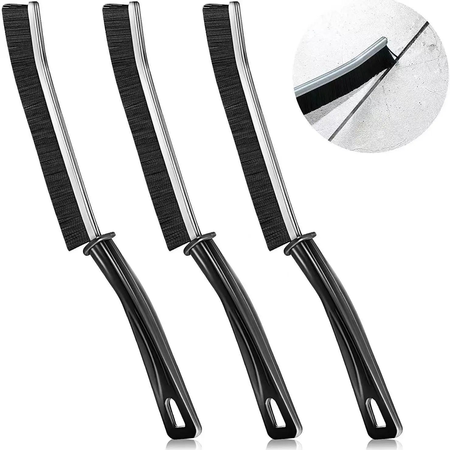 3 Pack Multi-Functional Long Handle Cleaning Brush Pgraded Version Gap Brushes for Bathroom and Kitchen Dead Corner Cleaning