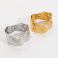 Fenyi Wholesale Ladies Stainless Steel European and American Retro Fashion Irregular Wide Version Niche Unique  Bracelet