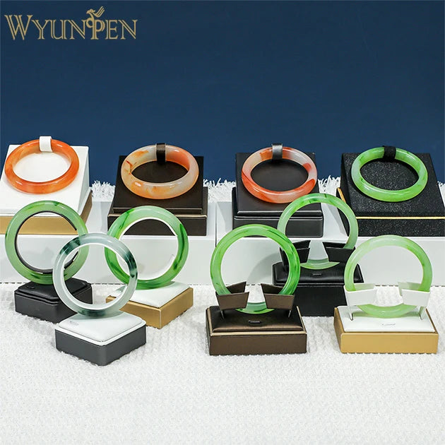 WYP Jewelry Container Jade Bracelet Display Counter Leather Display Stand Handmade Jewelry Bracelet Display Stand