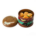 Small Circular Colorful Tin Lids Airtight Metal Spice Jars with Recycled Materials for Chocolate Candy Storage Kitchen Canisters