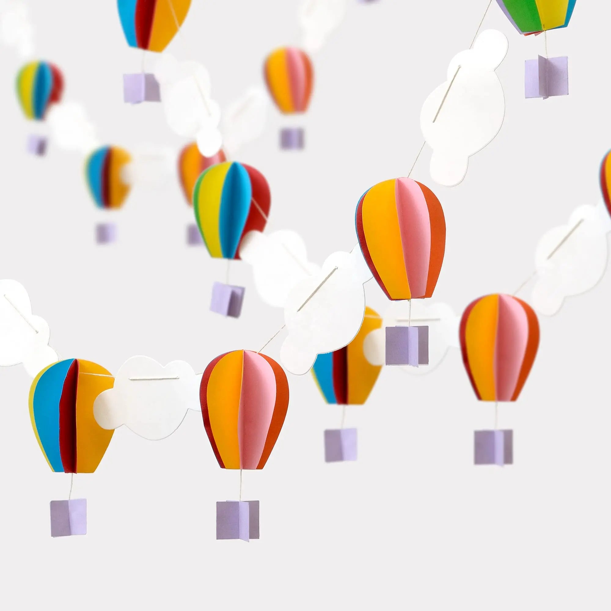Hot Air Balloon Garlands Home Decor Wall Hanging Ornament String Pull Cloud Pendant Kids Room Decoration