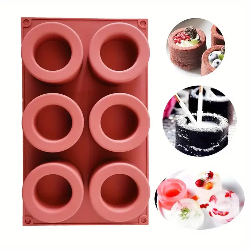 6 Hole Silicone Mold for Handmade Cupcakes DIY Baking Tool with Easy Release and Non Stick Surface for Valentine's Day present