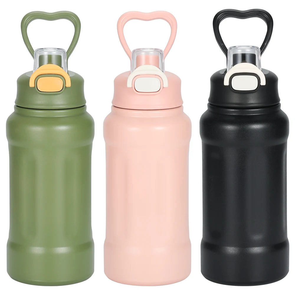 YATAI Stainless Steel Double Insulated Cold Resistant Sport Vacuum Flask with Handle and Lid for Adults Water Bottle Cup