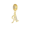 Fashion Jewelry  925 Sterling Silver Necklace Earrings Making Accessories Zircon Alphabet Initial Pendants Charms
