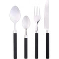 24-piece stainless steel cutlery set happy black