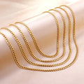 Fashion18K Gold Plated Stainless Steel Jewelry Popcorn Chain Link Round Snake Chain Blade Choker Chain Necklaces for Men Women