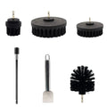 6Pcs Multifunctional Cleaning Kit Electric for Set with Extension Rod Stainless Steel Handle PP Material Eco-Friendly