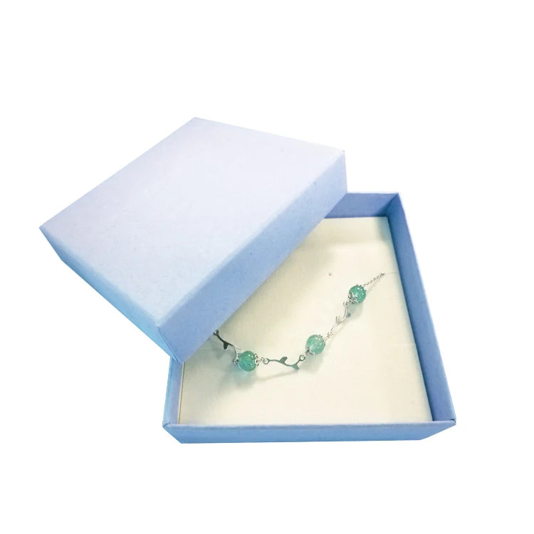 Custom Rigid Paperboard Gift Box for Bracelet Necklace Jewelry Embossed Matt Laminated Packaging with Display Insert Lid & Base