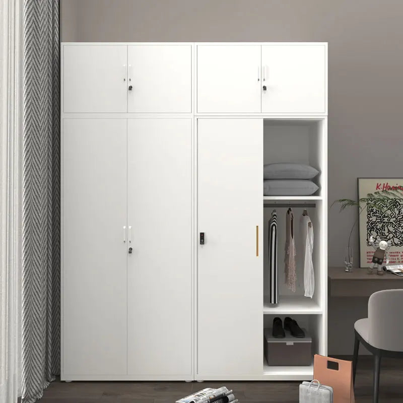 Steel Wardrobe Cabinet Home Wardrobe Cabinet Double Doors Sliding Door Space Saving Large Capacity Cabinet Eco-friendly