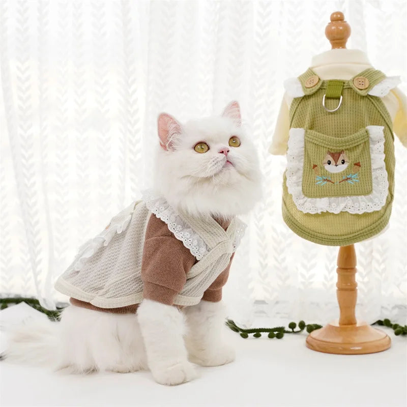 Wholesale Outdoor Cartoon Cute Cat Vest Clothes Pet Sweat-shirt Dog Harness Dress Clothes Summer for Dogs