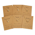 2025CBirthday Gift Gold Plated 12 Zodiac Sign Pendant Wish Card Charm Gold Chain Choker Astrology Necklace Jewelry for Women