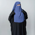 Triple Layer Flap Wool Chiffon Niqab One Wedding Neck Shorter Back Modest Breathable Quick Dry Handmade Muslim Women Islamic